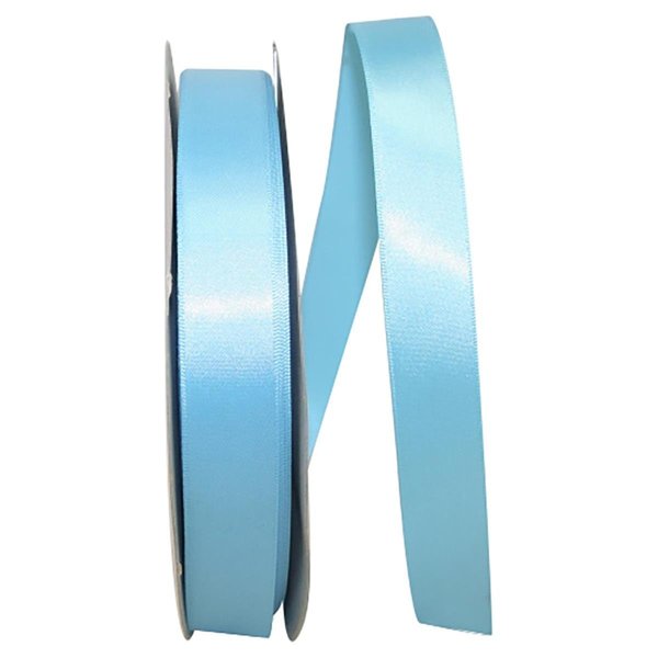 Reliant Ribbon 0.875 in. 100 Yards Single Face Satin Ribbon, Turquoise 5150-913-05C